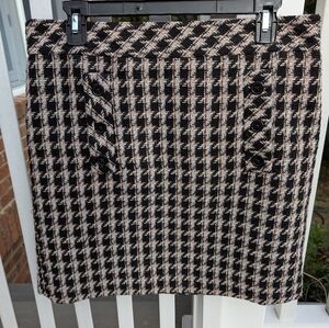 Ann Taylor Loft Checkered Pencil Mini Skirt